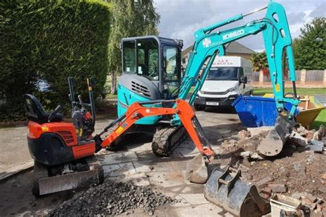 mini digger and driver hire warrington|A & B Services .